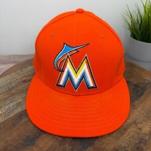 Miami Marlins Orange Baseball Cap - Size 7 5/8